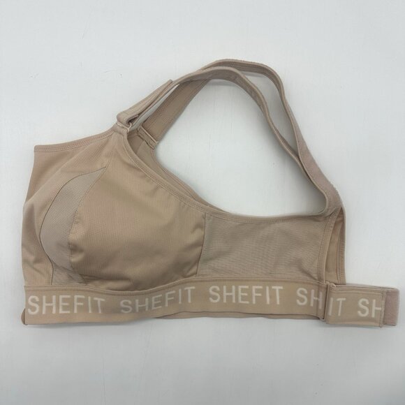 SHEFIT Ultimate Sports Bra High Impact Size 4Luxe / 4X Sandstorm Beige Front Zip - Picture 4 of 8